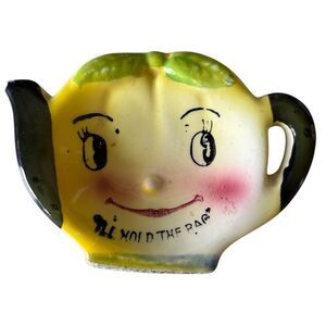 Anthropomorphic Tea Pot Vintage Tea Bag Holder